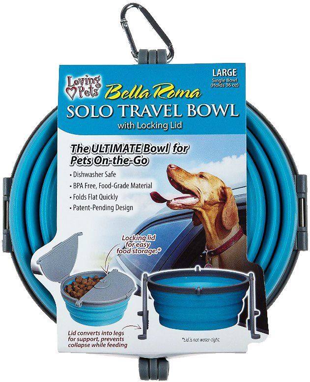 Loving Pets Bella Roma Blue Travel Bowl image 0