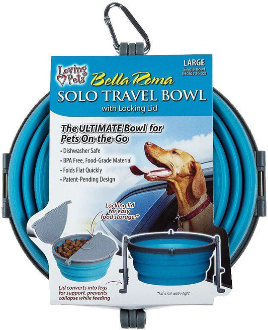 Loving Pets Bella Roma Blue Travel Bowl image 0