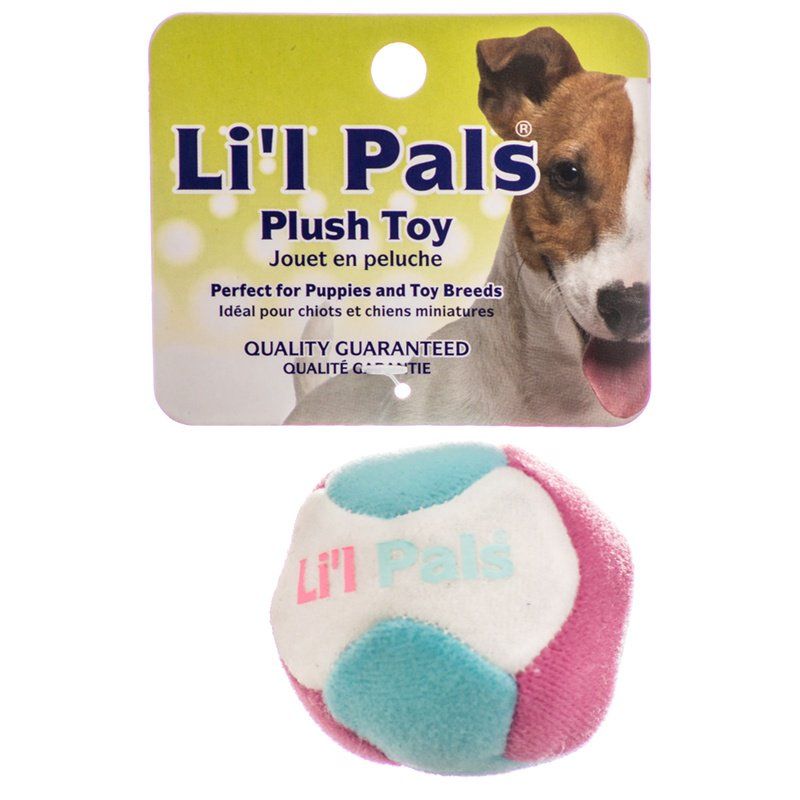 Lil Pals Multi Colored Plush Ball with Bell for Dogs image 0
