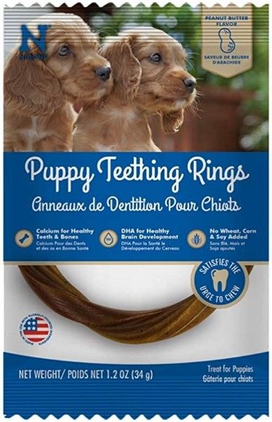 N-Bone Puppy Teething Rings Peanut Butter Flavor image 0