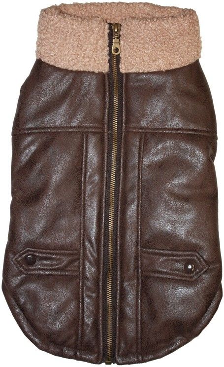 Fashion Pet Brown Bomber Dog Jacket image 0
