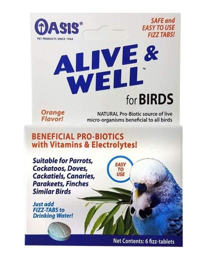 Oasis Alive and Well, Stress Preventative and Pro-Biotic Tablets for Birds image 0