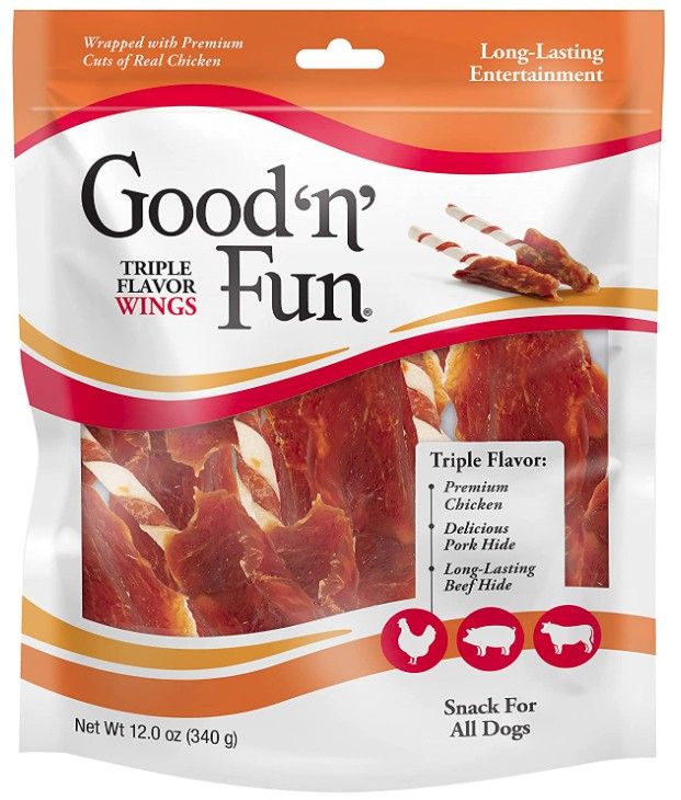 Healthy Hide Good'n' Fun Triple-Flavor Wings Chicken, Pork and Beef Hide image 0