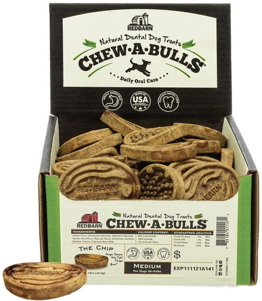 Redbarn Pet Products Chew-A-Bulls Chip Dental Dog Treats Medium image 0