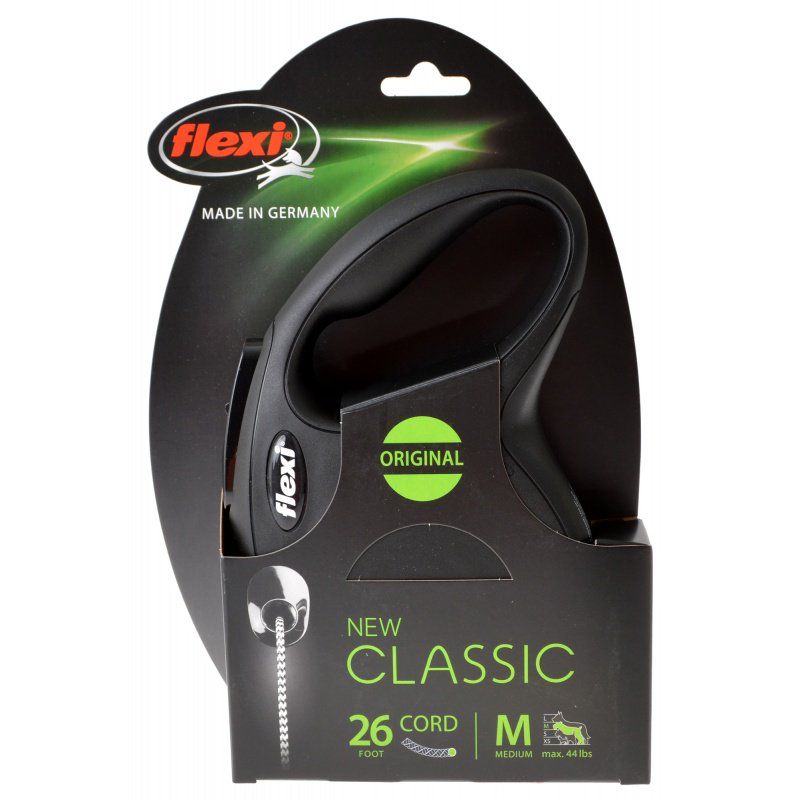Flexi New Classic Retractable Cord Leash - Black image 0