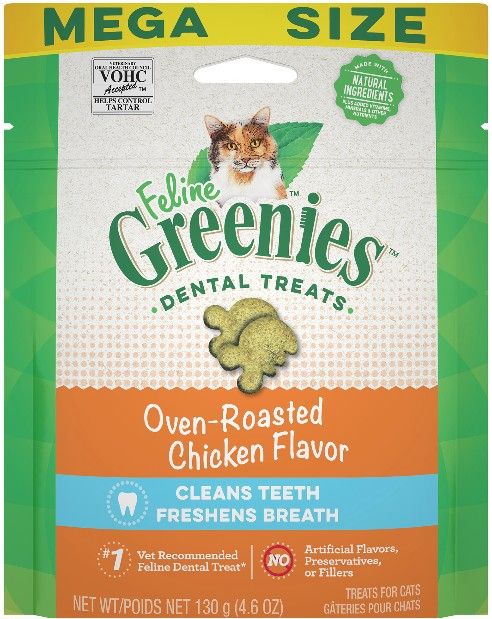 Greenies Feline Natural Dental Treats Oven Roasted Chicken Flavor - 4.6oz image 0