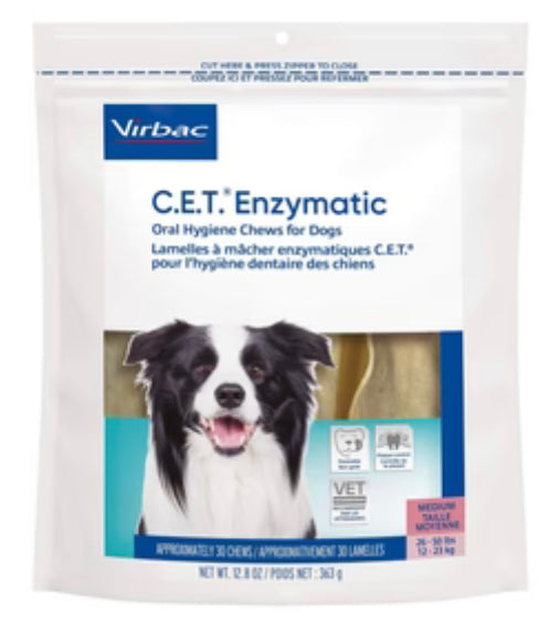 Virbac CET Enzymatic Oral-Hygiene Dental Dog Chews - 30 Count - Small image 0