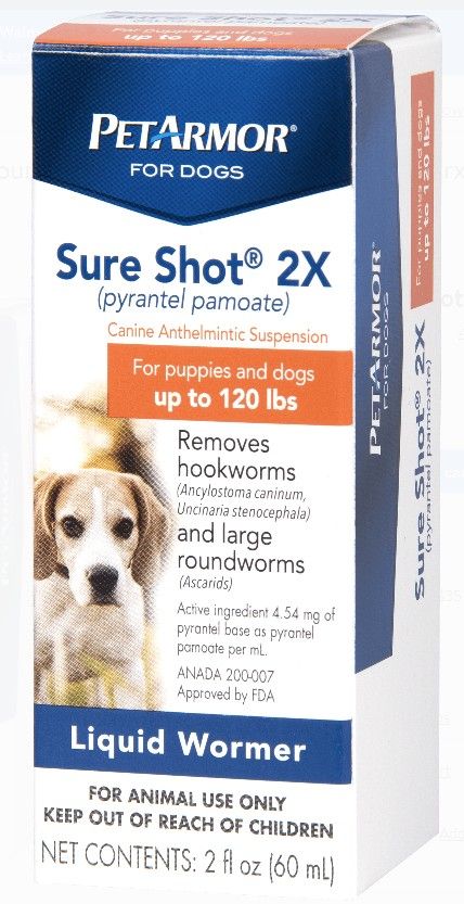 PetArmor Sure Shot 2X Liquid De-Wormer for Puppies and Dogs up to 120 Pounds image 0