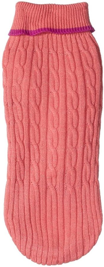 Fashion Pet Cable Knit Dog Sweater - Pink image 0