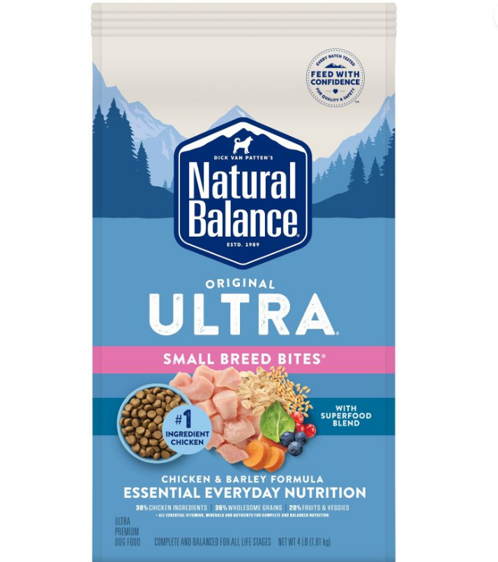 Natural Balance Pet Foods Ultra Small Breed Bites Chicken Dry Dog Food 4 lb image 0