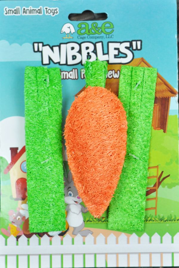 AE Cage Company Nibbles Carrot and Celery Loofah Chew Toys image 0