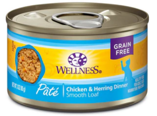 Wellness Complete Health Grain Free Chicken & Herring Pate Wet Cat Food-3oz-24Pc image 0