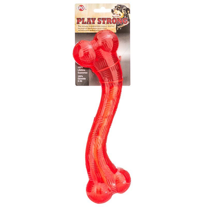 Spot Play Strong Rubber Stick Dog Toy - Red image 0
