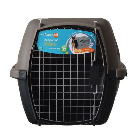 Aspen Pet Porter Heavy-Duty Pet Carrier Storm Gray and Black image 0
