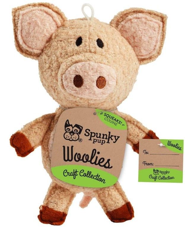 Spunky Pup Woolies Pig Dog Toy image 0