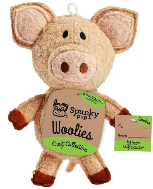 Spunky Pup Woolies Pig Dog Toy image 0
