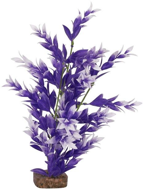 GloFish Plastic Aquarium Plant - Purple/White image 0