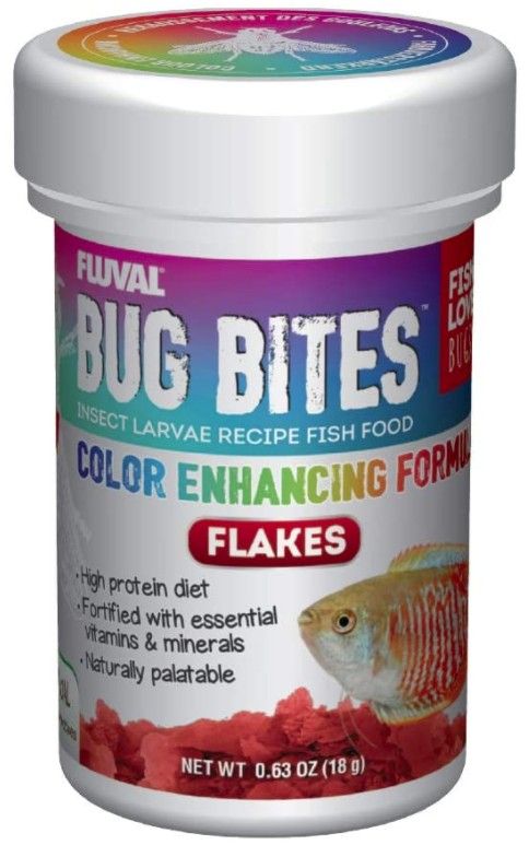 Fluval Bug Bites Insect Larvae Color Enhancing Fish Flake image 0