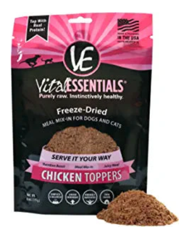 Vital Essentials Freeze-Dried Chicken Toppers for Dogs & Cats - 6 Oz image 0