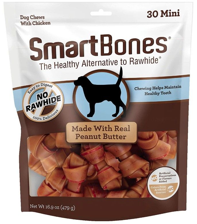 SmartBones Mini Chicken and Peanut Butter Bones Rawhide Free Dog Chew image 0