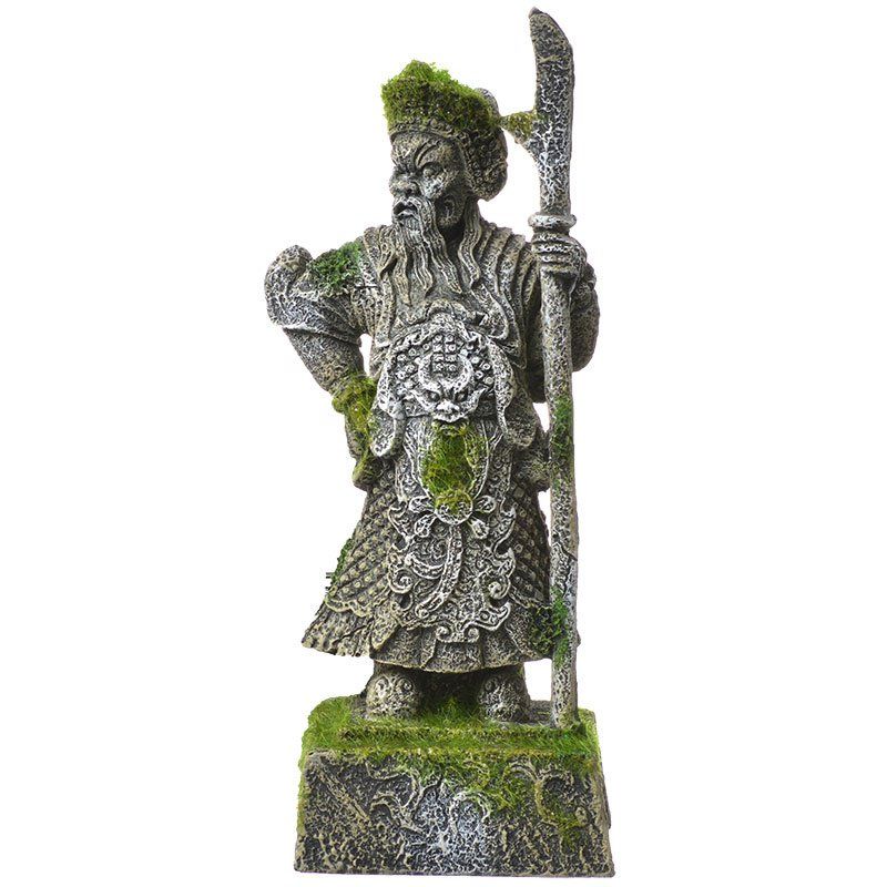Exotic Environments Thai Warrior Statue with Moss Aquarium Ornament image 0