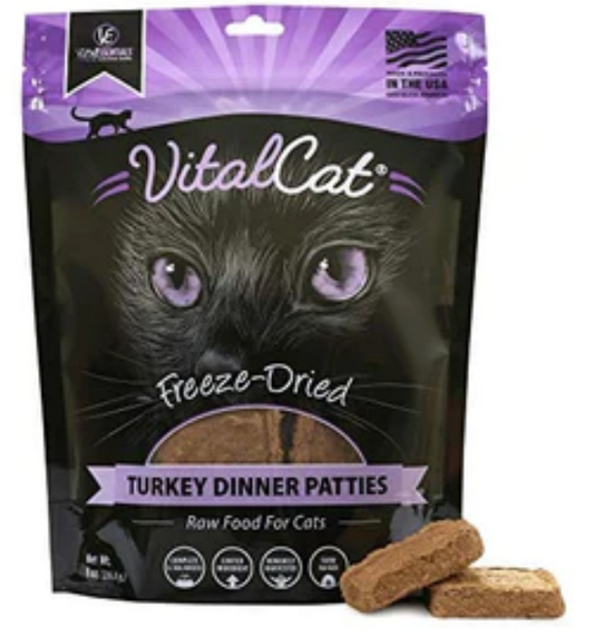 Vital Essentials Turkey Dinner Patties Freeze-Dried Cat Food - 8 Oz image 0