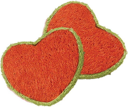 AE Cage Company Nibbles Hearts Loofah Chew Toys image 0