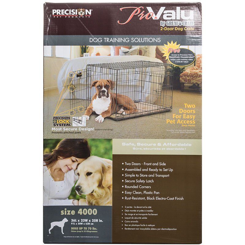 Precision Pet Pro Value by Great Crate - 2 Door Crate - Black image 0