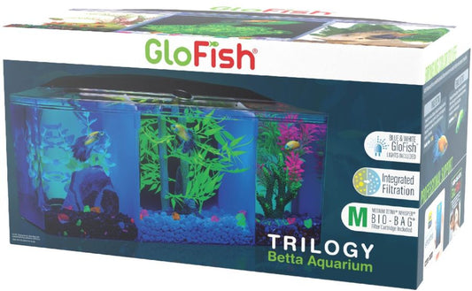 GloFish Trilogy Beta Aquarium Kit with Hood and LED Light image 0