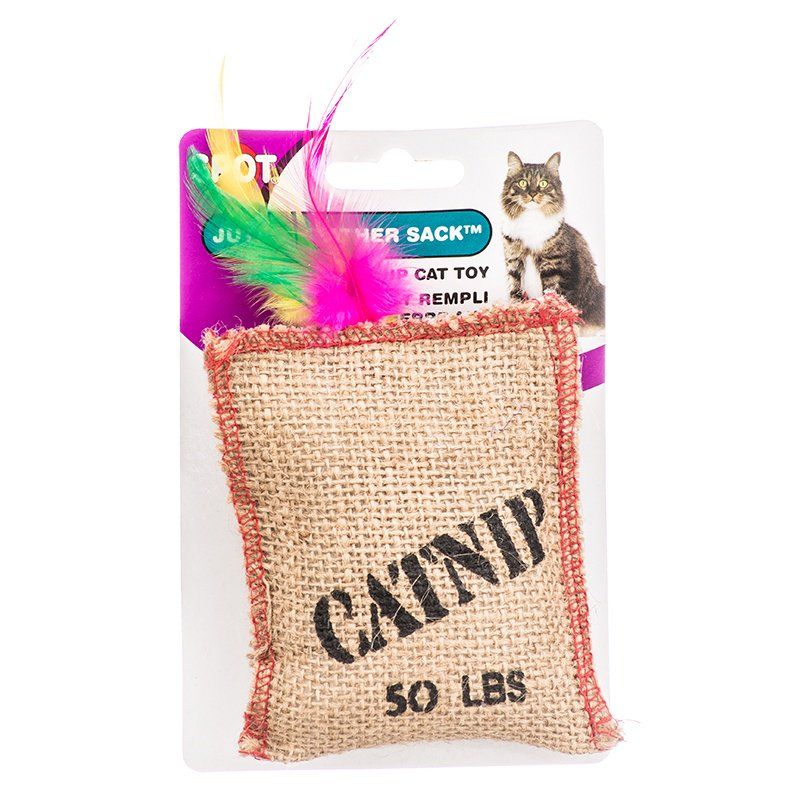 Spot Jute & Feather Sack with Catnip Cat Toy image 0