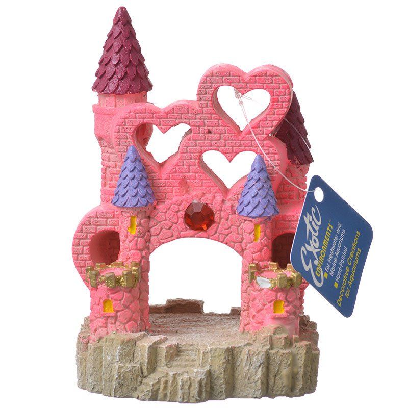 Exotic Environments Pink Heart Castle Aqiarum Ornament image 0