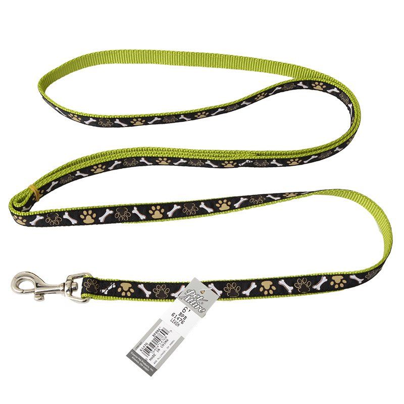 Pet Attire Ribbon Brown Paws & Bones Nylon Dog Leash image 0