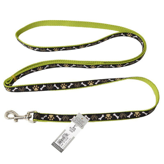 Pet Attire Ribbon Brown Paws & Bones Nylon Dog Leash image 0