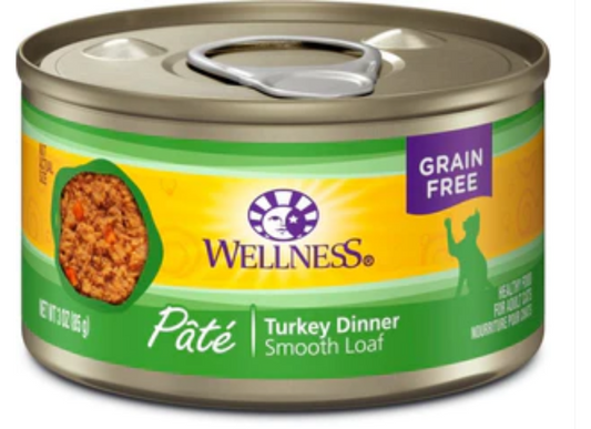 Wellness Complete Health Grain Free Turkey Pate Wet Cat Food-3oz Can-Case of 24 image 0
