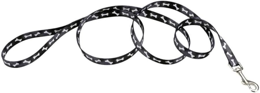 Coastal Pet Attire Styles Dog Leash Black with Bones image 0