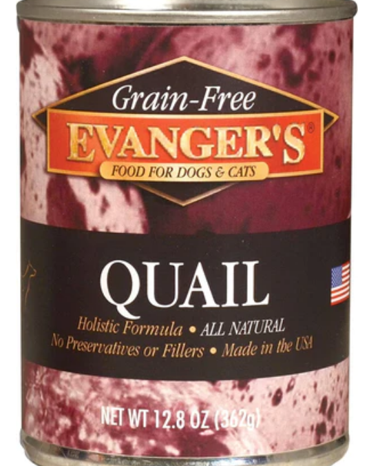 Evanger's Grain-Free Quail Canned Cat and Dog Food - 12.8 Oz - Case of 12 image 0