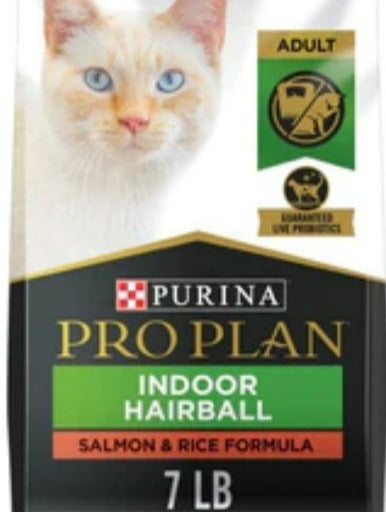 Purina Pro Plan Hairball Management Indoor Salmon and Rice Cat Food image 0