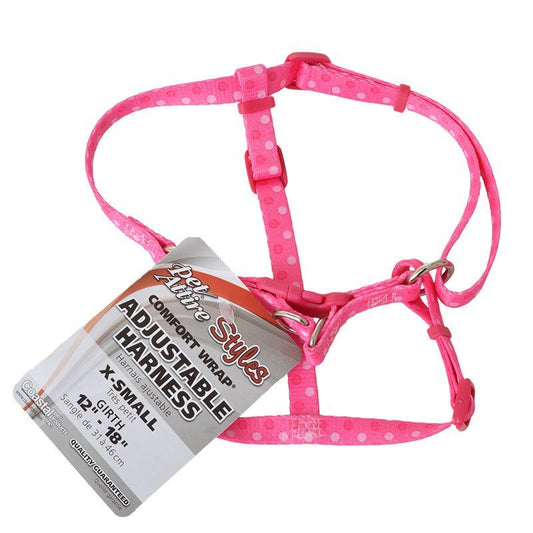 Pet Attire Styles Polka Dot Pink Comfort Wrap Adjustable Dog Harness image 0