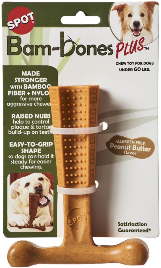 Spot Bambone Plus Peanut Butter Dog Chew Toy Medium image 0