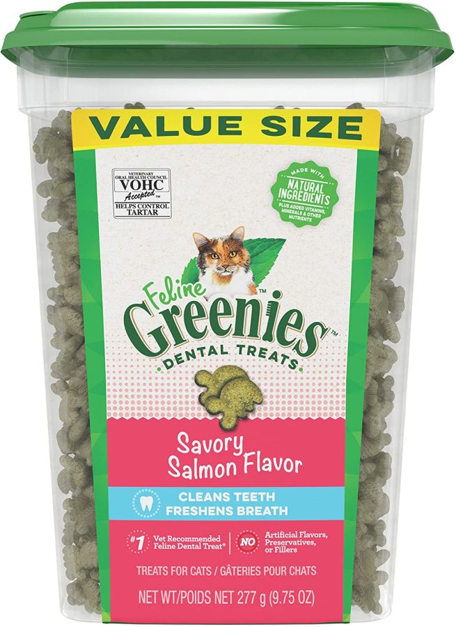 Greenies Feline Natural Dental Treats Tempting Salmon Flavor - 9.75oz