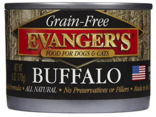 Evanger's Grain-Free Buffalo Canned Cat and Dog Food - 6 Oz - Case of 24 image 0