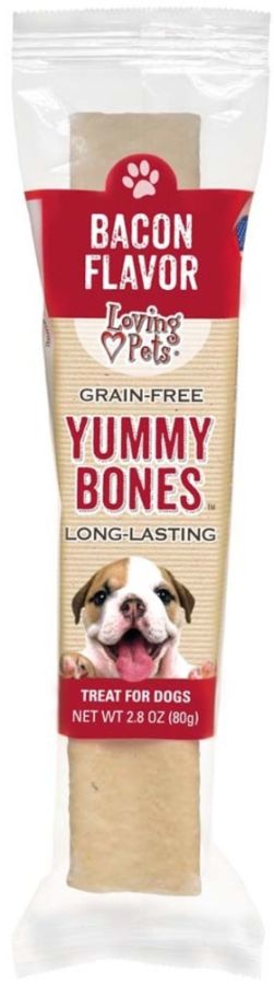 Loving Pets Grain Free Yummy Bones Bacon Flavor Filled Chew image 0