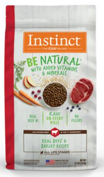 Natures Variety Instinct Be Natural Dry + Raw Dog Food 4.5Lb Bags image 1