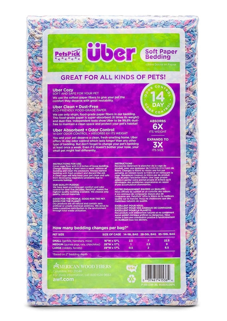 Uber Soft Paper Pet Bedding - Confetti - 36 L image 1