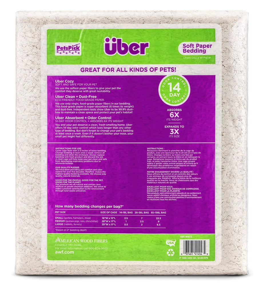 Uber Soft Paper Pet Bedding - White - 56 L image 2