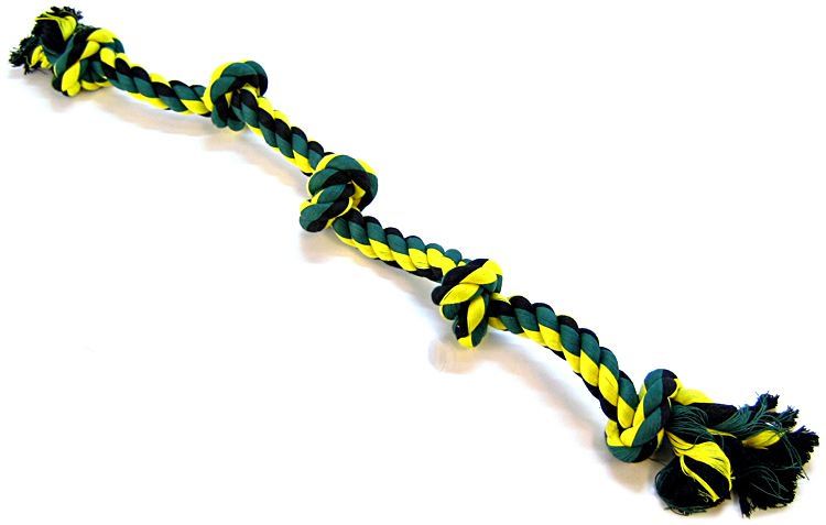 Flossy Chews Colored 5 Knot Tug Rope image 0