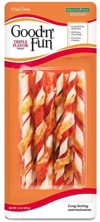 Healthy Hide Good'n' Fun Triple-Flavor Twists Regular Chicken, Pork & Beef Hide image 0
