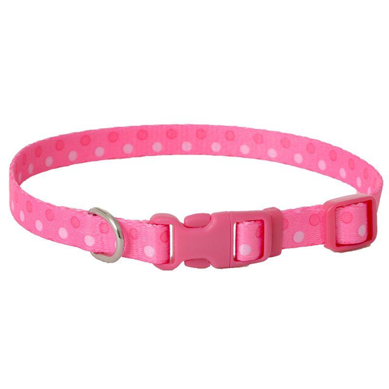 Pet Attire Styles Polka Dot Pink Adjustable Dog Collar image 0