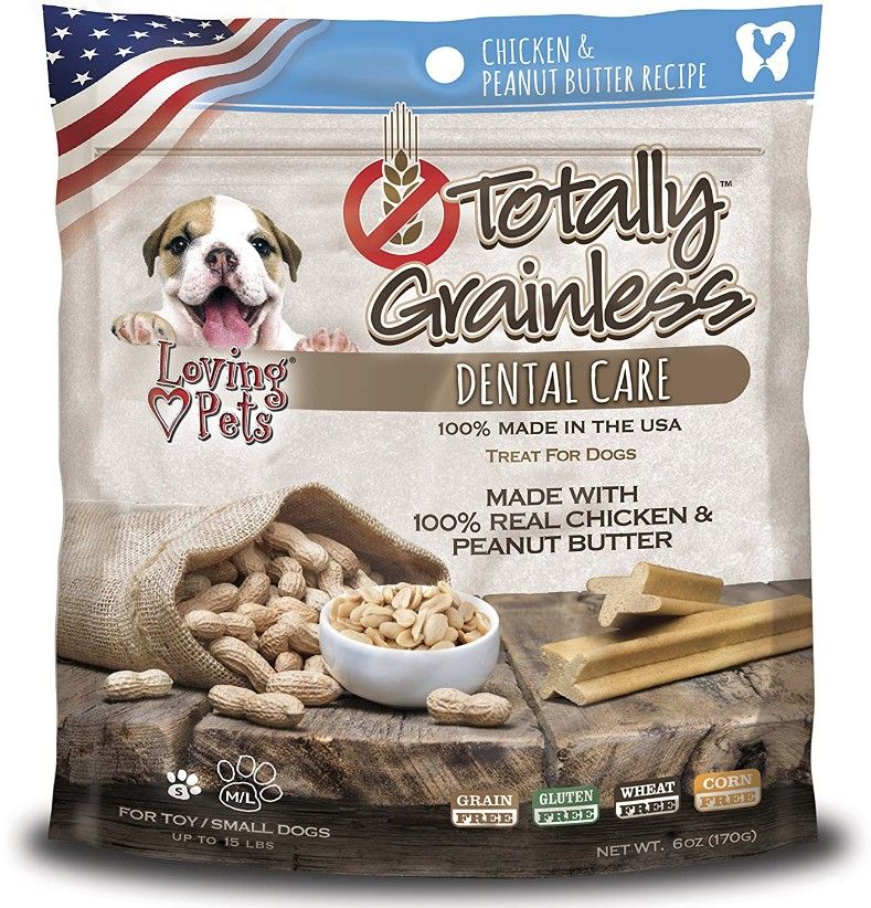 Loving Pets Totally Grainless Dental Care Chews - Chicken & Peanut Butter image 0