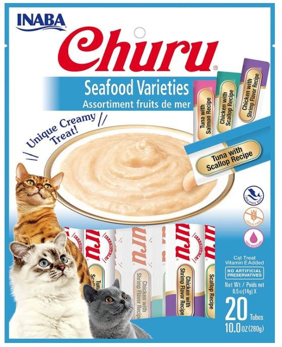 Inaba Churu Seafood Varieties Creamy Cat Treat image 0